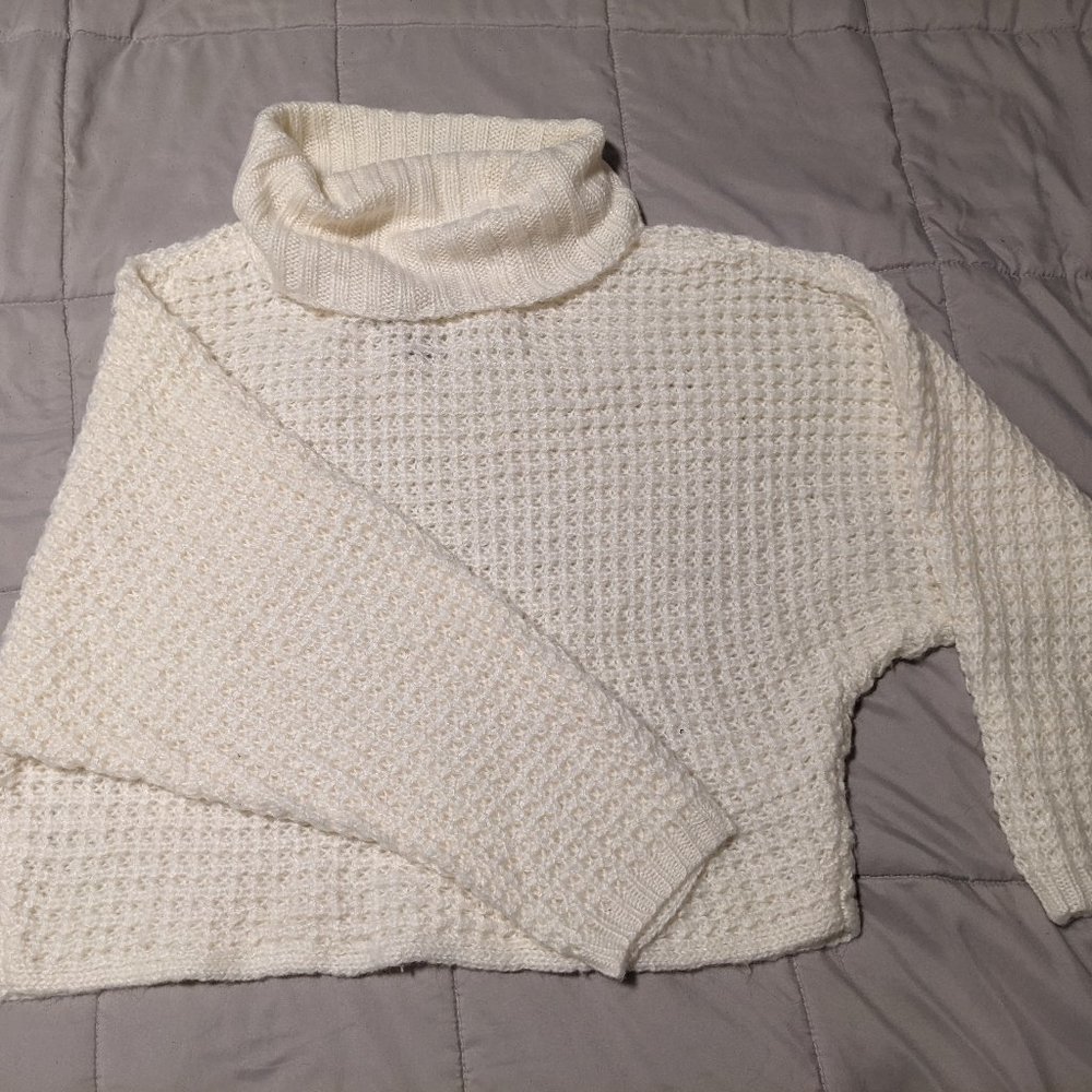 Cream Turtleneck Sweater
